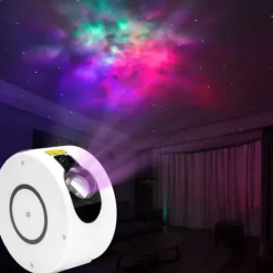 Lampa nocna projektor gwiazd SPIRAL biały