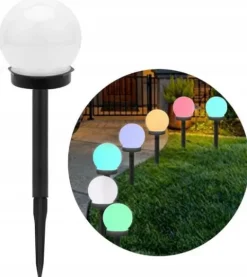 LAMPA SOLARNA OGRODOWA RGB Gruntowa KULA 3665