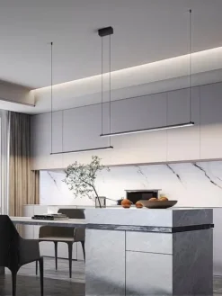 Lampa wisząca MONAKO DUO LED długa nad stół nowoczesna 210cm slim Wobako