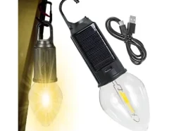Lampka lampa solarna turystyczna led żarówka do ogrodu kemping biwak