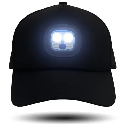 Lampka led do czapki z lampką latarką led ładowana usb 3 tryby świecenia