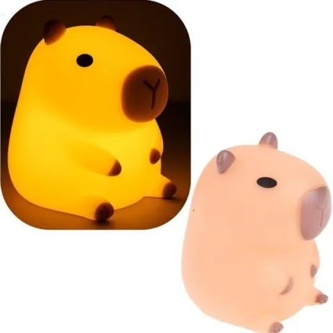 Lampka Nocna Miękka dla Dzieci Silikonowa na Baterie Kapibara 11cm