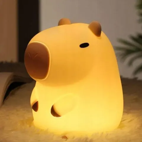 Lampka Nocna Miękka dla Dzieci Silikonowa na Baterie Kapibara 11cm