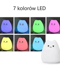 Lampka nocna silikonowa kot kotek