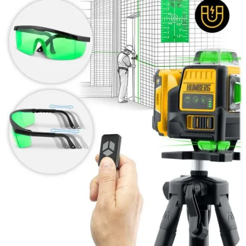 Laser krzyżowy w walizce + statyw Humberg HM-171