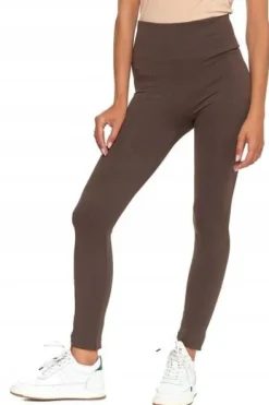 Legginsy Prążkowane Damskie z Wysokim Stanem Modne Fit Getry MORAJ S/M