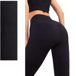 Legginsy PRĄŻKOWANE modelujące WYSOKI STAN wyszczuplające DŁUGIE prążek M/L
