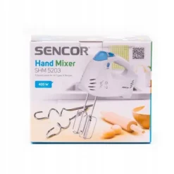 Lekki mikser ręczny blender CICHY 400W TURBO 5 pręd Sencor SHM 5203-EUE3