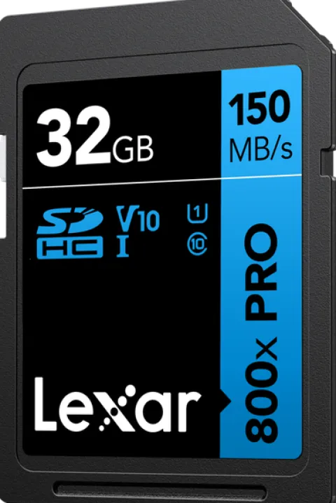 Lexar SDHC 800x Pro UHS-I cards, C10 (V10) U1, R150, 32GB