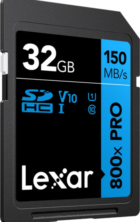 Lexar SDHC 800x Pro UHS-I cards, C10 (V10) U1, R150, 32GB