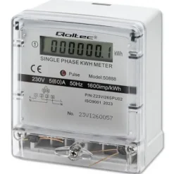 LICZNIK ENERGII JEDNOFAZOWY QOLTEC LCD 5(60)A KLASA 1.0 CE