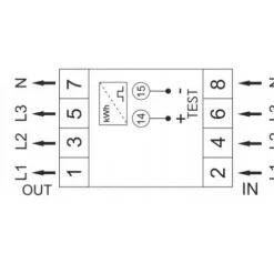 LICZNIK ENERGII TRÓJFAZOWY 3X230V 50/60HZ PODLICZNIK RESET