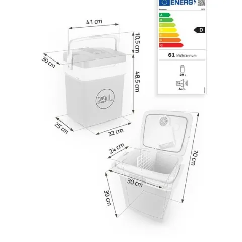 Lodówka turystyczna Berdsen Icemax 29 litry tryb ECO - niebieska