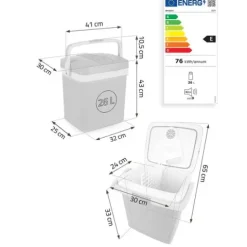 Lodówka turystyczna Berdsen Icemax 26 litry tryb ECO - czarna