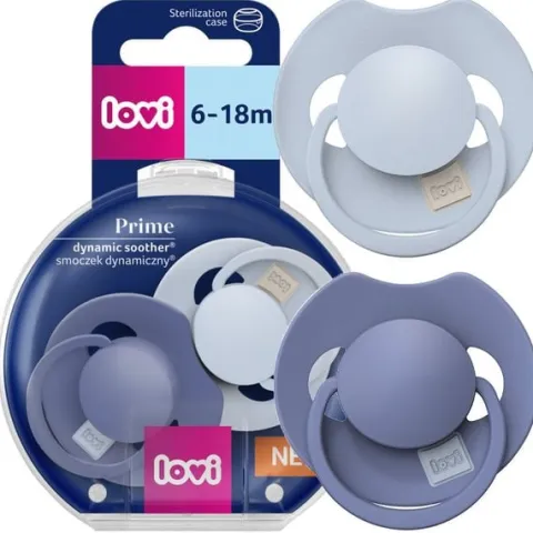 LOVI Smoczek uspokajający dynamiczny PRIME 6-18m Baby Blue / Blue 2 SZTUKI