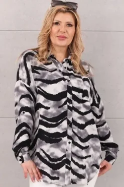 LUŹNA KOSZULA DUŻE ROZMIARY BAWEŁNIANA ELEGANCKA ASYMETRYCZNA