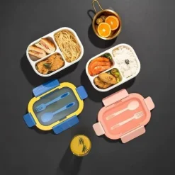 LUNCHBOX 3 PRZEGRÓDKI SZTUĆCE LUNCH BOX POJEMNIK ŚNIADANIE ŚNIADANIÓWKA