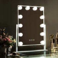 Lusterko kosmetyczne Hollywood stojące lustro do makijażu LED 12