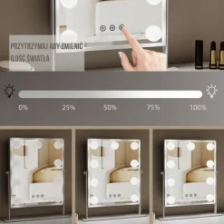 LUSTERKO KOSMETYCZNE PODŚWIETLANE LED LUSTRO DO MAKIJAŻU TYPU