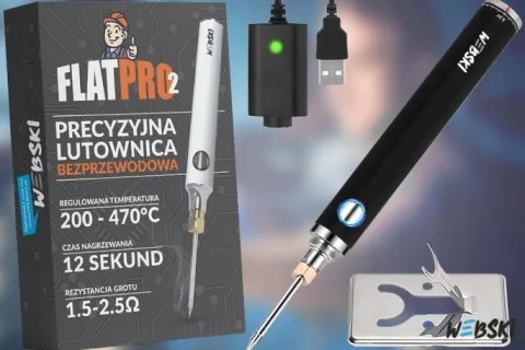 LUTOWNICA BEZPRZEWODOWA Z REGULACJĄ TEMPERATURY PRZENOŚNA PRECYZYJNA USB