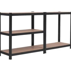 Magazynowy regał metalowy garażowy 180 cm 5 półek kolor czarny piwnica 2w1