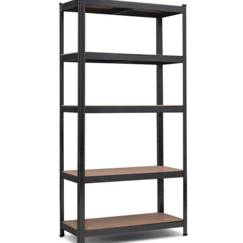 Magazynowy regał metalowy garażowy 180 cm 5 półek kolor czarny piwnica 2w1
