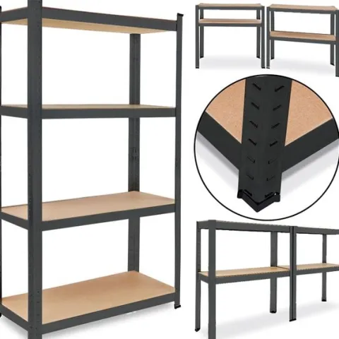 Magazynowy regał metalowy garażowy 180 cm 5 półek kolor czarny piwnica 2w1
