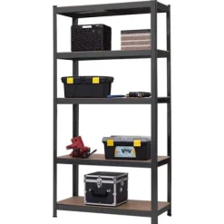 Magazynowy regał metalowy garażowy 180 cm 5 półek kolor czarny piwnica 2w1