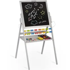 Magnetyczna kredowa tablica obrotowa Ricokids - szara