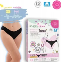 Majtki menstruacyjne ekologiczne Masmi DLA NASTOLATEK XS 100% bawełna BIO