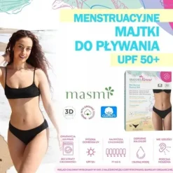 Majtki menstruacyjne Masmi Reuse do pływania UPF 50+/ odporne na chlor S