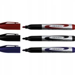 Marker permanentny flamaster czarny czerwony niebieski Vergionic 12 szt.
