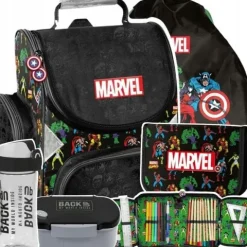 MARVEL TORNISTER PLECAK SZKOLNY AVENGERS DO 1 KLASY DLA CHŁOPCA DUŻY ZESTAW