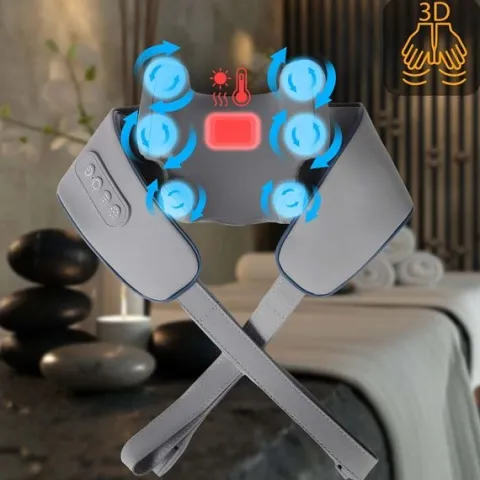 Masażer do pleców szyi karku shiatsu 3 tryby ogrzewanie bezprzewodowy Neo-Sport NS-505