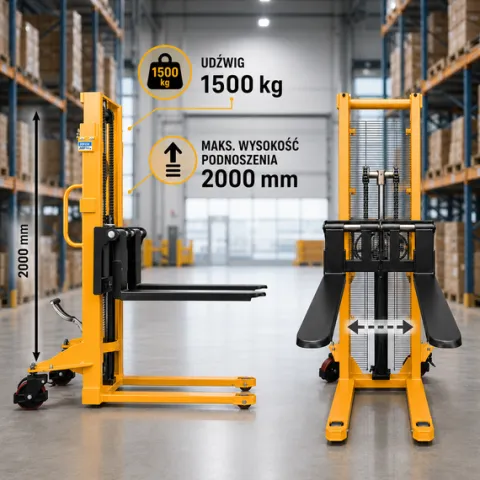 MASZTOWY WÓZEK PALETOWY RĘCZNY UDŹWIG 1500KG 2000MM CORMAK WRHS1520