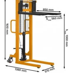 MASZTOWY WÓZEK PALETOWY UDŹWIG 500 KG, PODNOSZENIE 1300 MM CORMAK P513