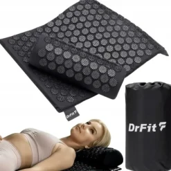 Mata do Akupresury Poduszka z Kolcami Masaż na Ból Mięśni Czarny DrFit