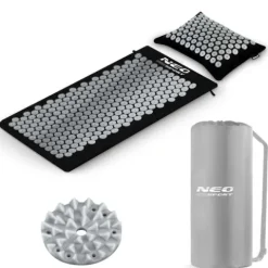Mata do akupresury z kolcami Neo-Sport NS-903 czarno-srebrna