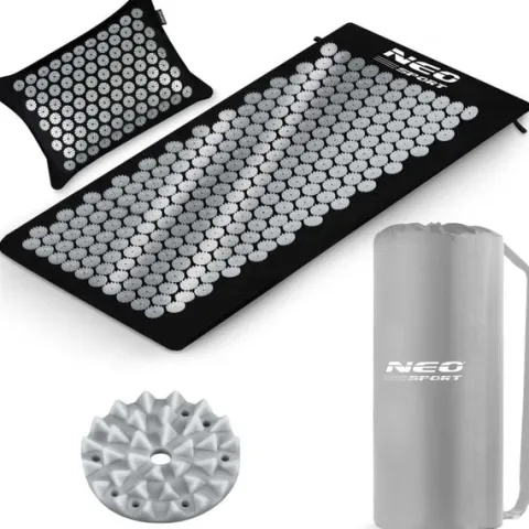 Mata do akupresury z kolcami Neo-Sport NS-903 czarno-srebrna