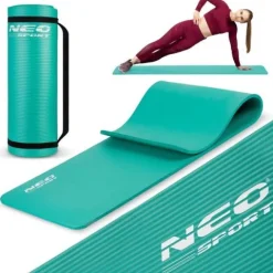 Mata do ćwiczeń gruba 183 x 60 cm Neo-Sport - 192301 turkusowa