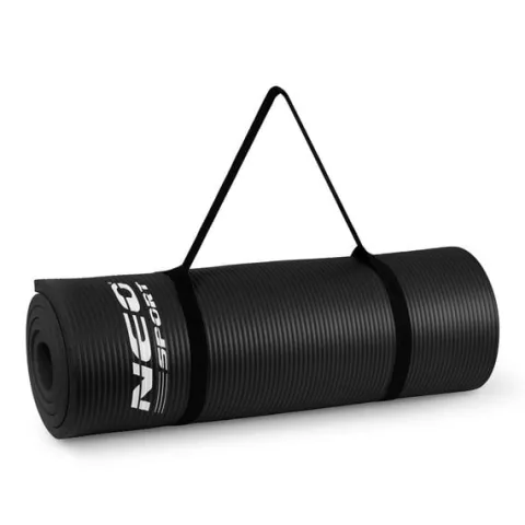 Mata do ćwiczeń z otworami gruba 183 x 60 cm Neo-Sport - 192000 czarna