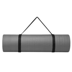 Mata fitness Essentials z paskiem Gaiam 183 x 61 x 1 cm szara