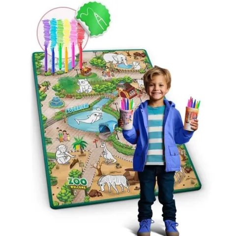 Mata piankowa do kolorowania zwijana 120 x 90 x 0,3 cm Ricokids RK-344