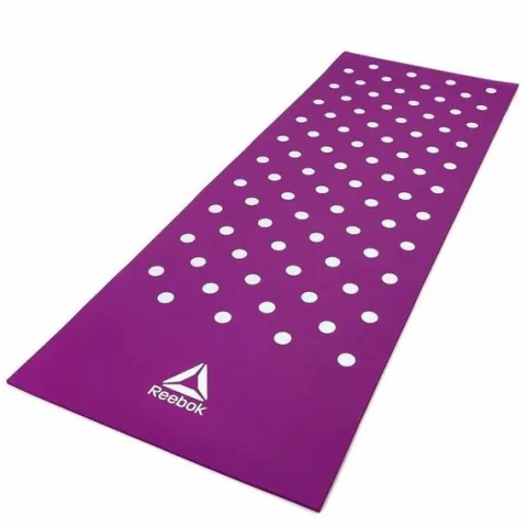 Mata treningowa do ćwiczeń Reebok 173x61x0,7cm fioletowa w kropki