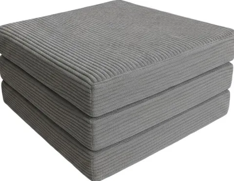 MATERAC PUFA FOTEL rozkładany składany turystyczny 192/64/8cm SZARY sztruks