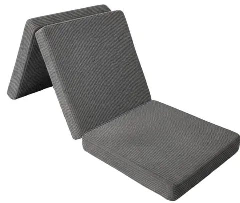 MATERAC PUFA FOTEL rozkładany składany turystyczny 192/64/8cm SZARY sztruks