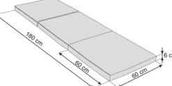 Materac składany - 180x60x6 cm Spanie dla gości