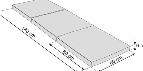 Materac składany - 180x60x6 cm Spanie dla gości