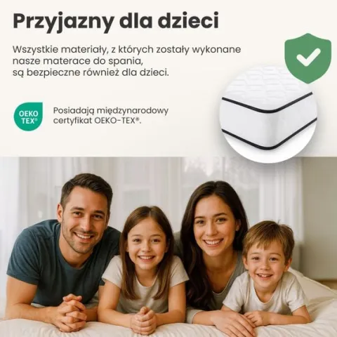 Materac sprężynowy z ochraniaczem 7-strefowy H3 90x190 cm