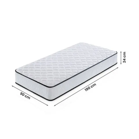 Materac sprężynowy z ochraniaczem 7-strefowy H3 90x190 cm